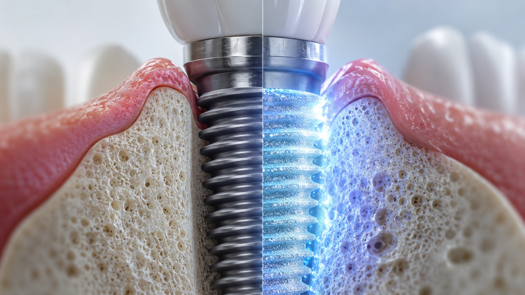 Dental implants bioactive glass